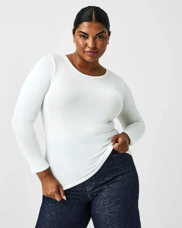 Low Cost SPANX Better Base Long Sleeve Crew POWDER