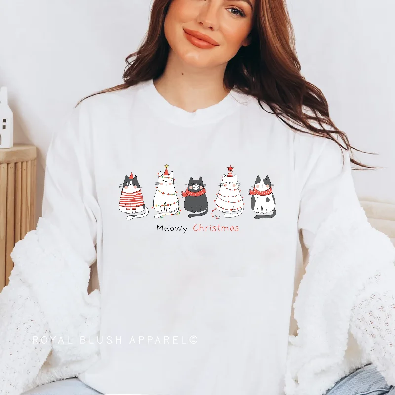 Clearance Items Meowy Christmas Sweatshirt