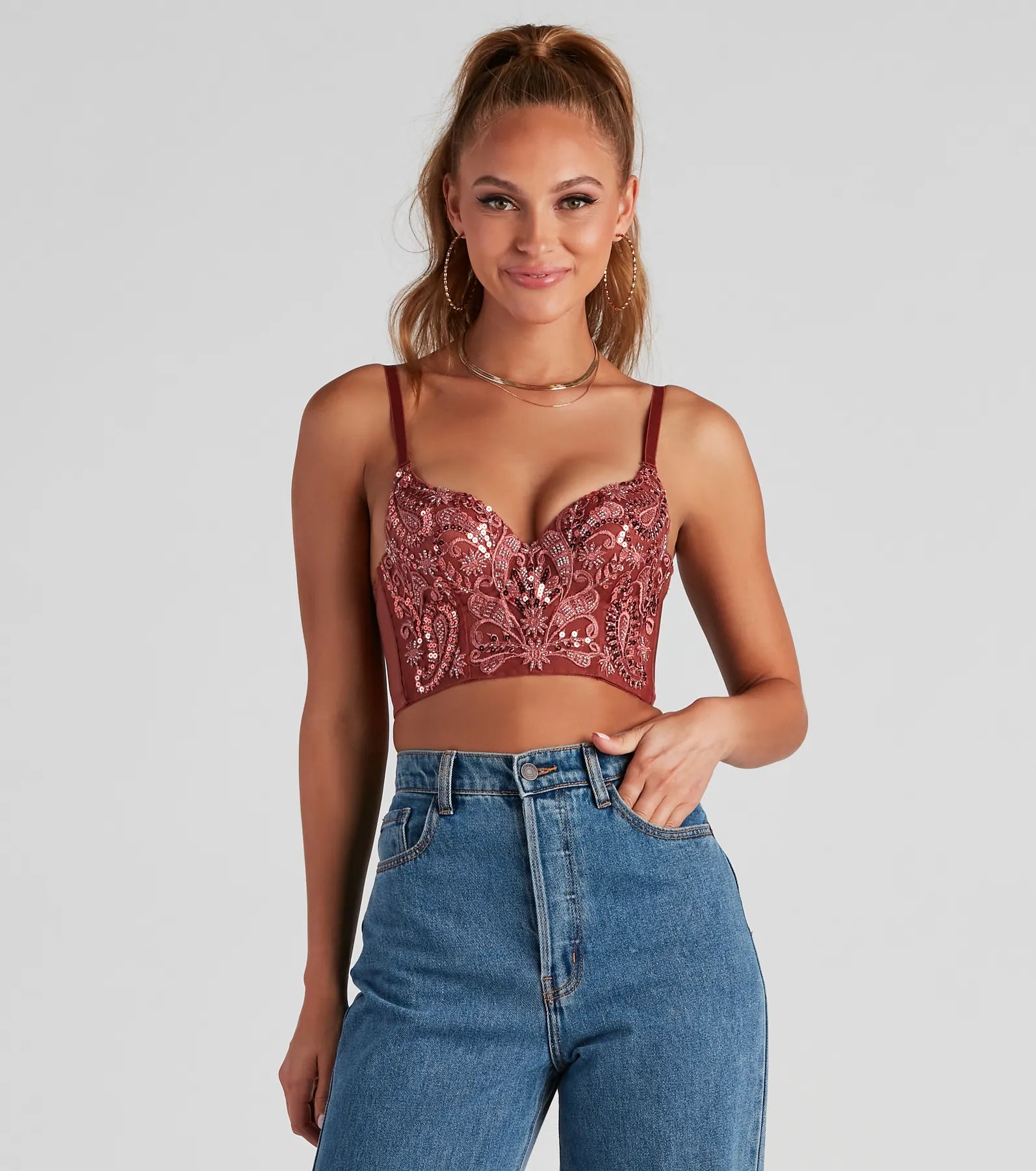 Weekend Discounts to Savor Catch A Glance Beaded Bustier
