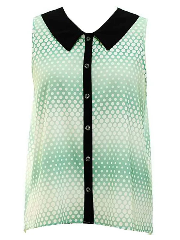 Quick Deals High Low Polka Dot Sleeveless Top