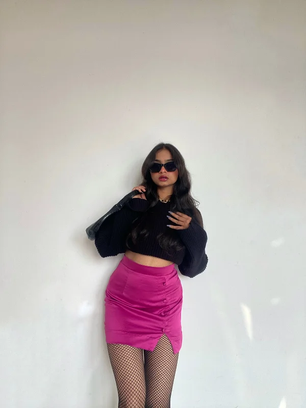 Hurry Up Black knitted oversized jumper