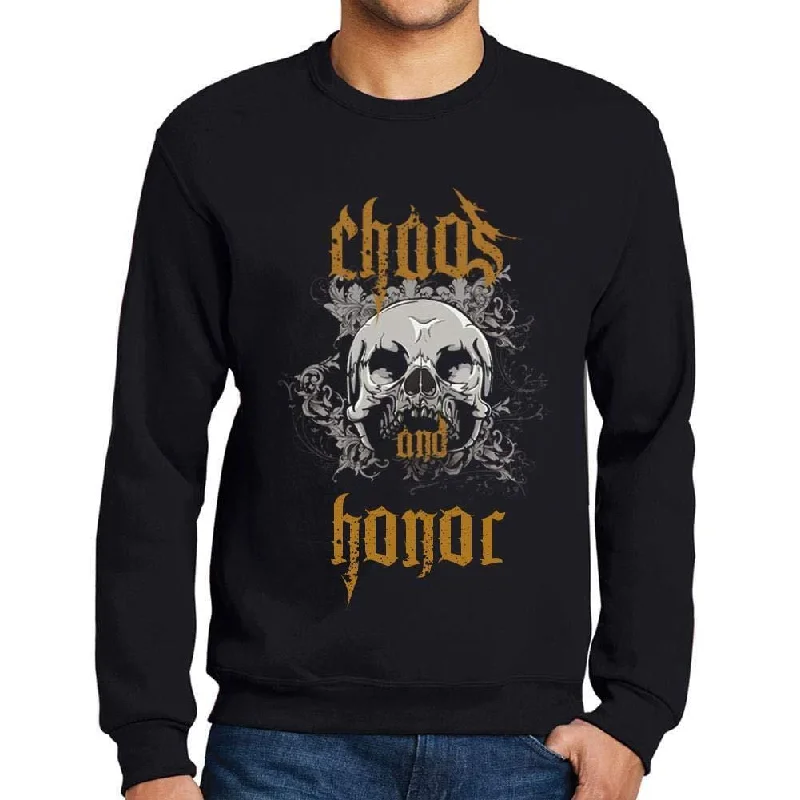 Fantastic Offers Ultrabasic - Homme Imprimé Graphique Sweat-Shirt Chaos and Honor Noir Profond