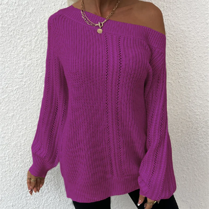 Reduced Prices Crew Neck Off Shoulder Wholesale Women Sweater