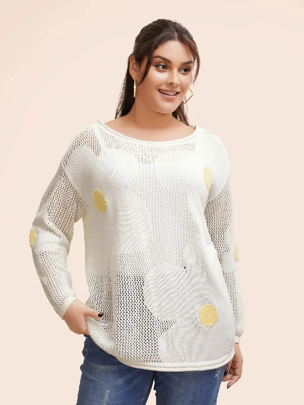 Weekend Discounts to Love Cotton Crochet Floral Cut Out Pullover