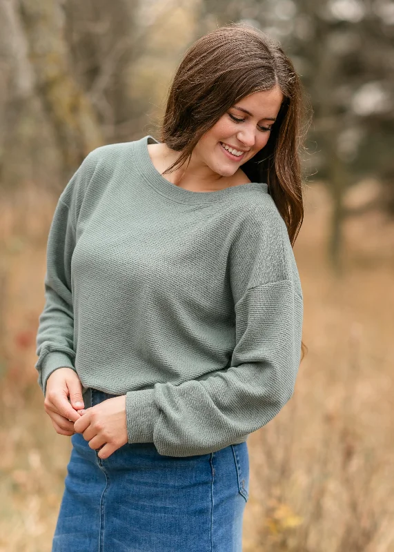 Weekend Offers That Shine Ayla Round Neck Cloudy Knit Top