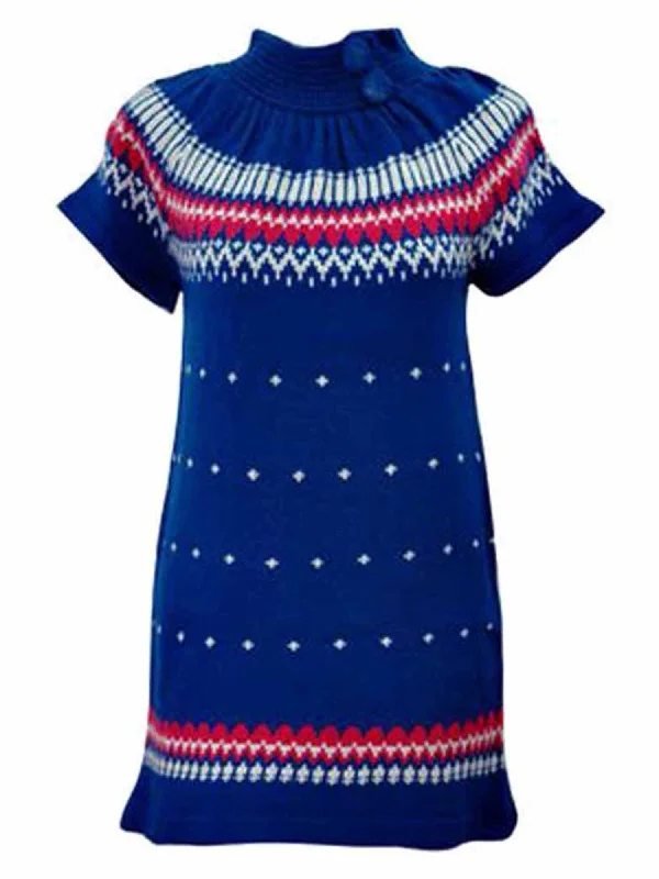 Flash Deal Classic Knit Sweater Dress With Button Collar