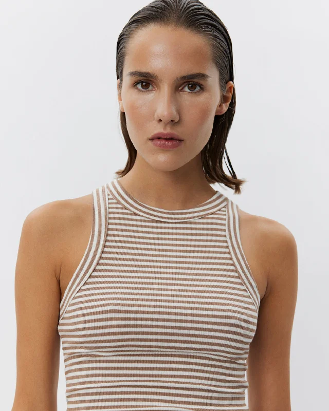 Hot Buy JULLIESW STRIPE TOP - Beige Striped
