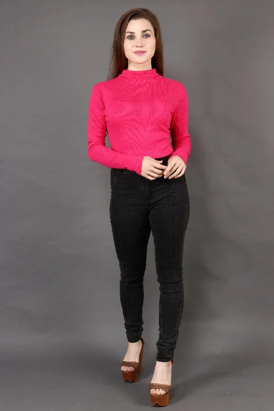 Super Savings Solid High Neck Rib Top