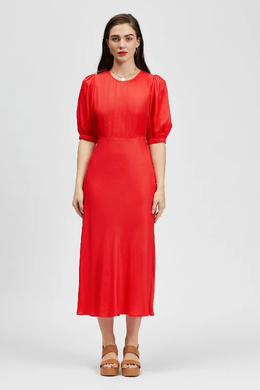 Shop and Save Leo Midi Dress Red