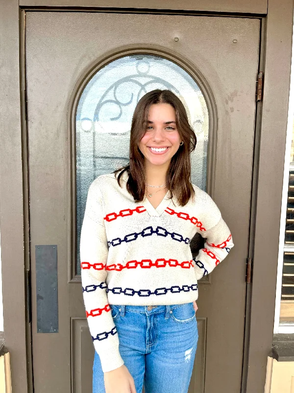 Today’s Deal Collared Chain Sweater