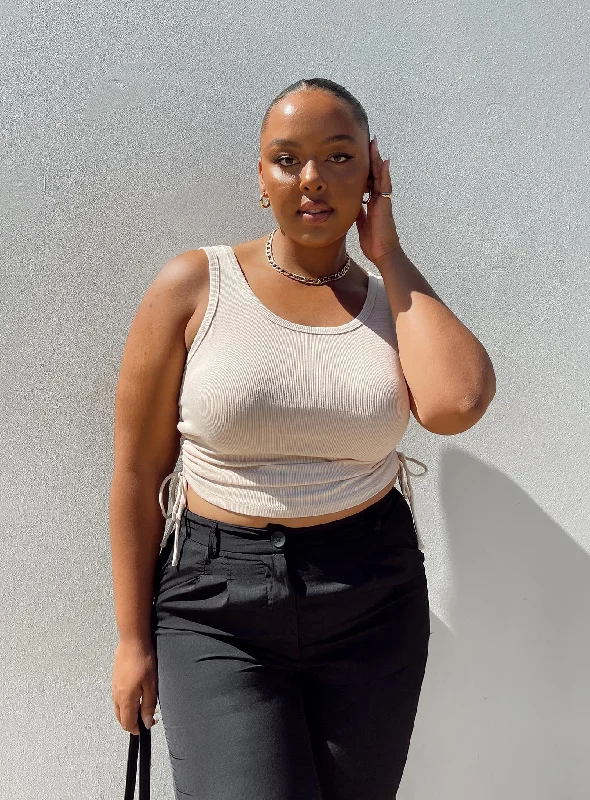 Bargain Prices Madelyn Top Beige Curve