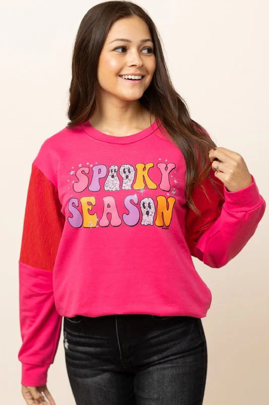 Limited Time Spooky Season on Hot Pink Sweatshirt