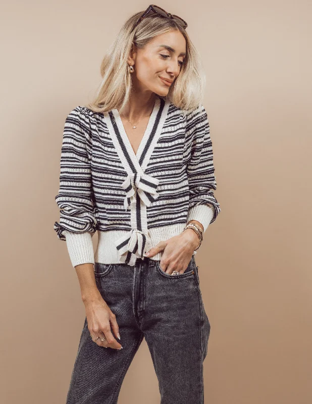 Weekend Offers That Please Tori Striped Cardigan