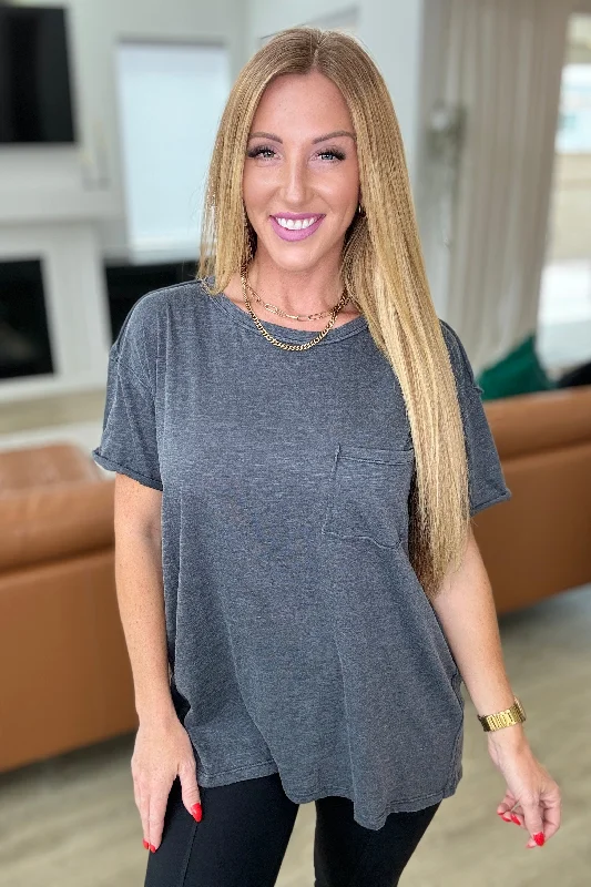 Weekend Savings Bonanza Casually Cool Patch Pocket Tee in Charcoal