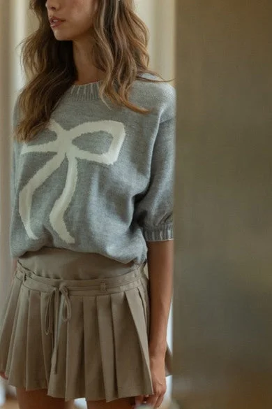Extra Discount Grey Bow Sweater