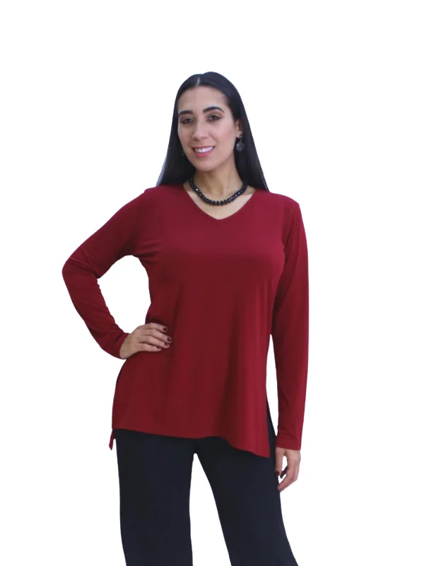 Shop Now Full Sleeve High Low Comfy Casual Tunic Top - T621