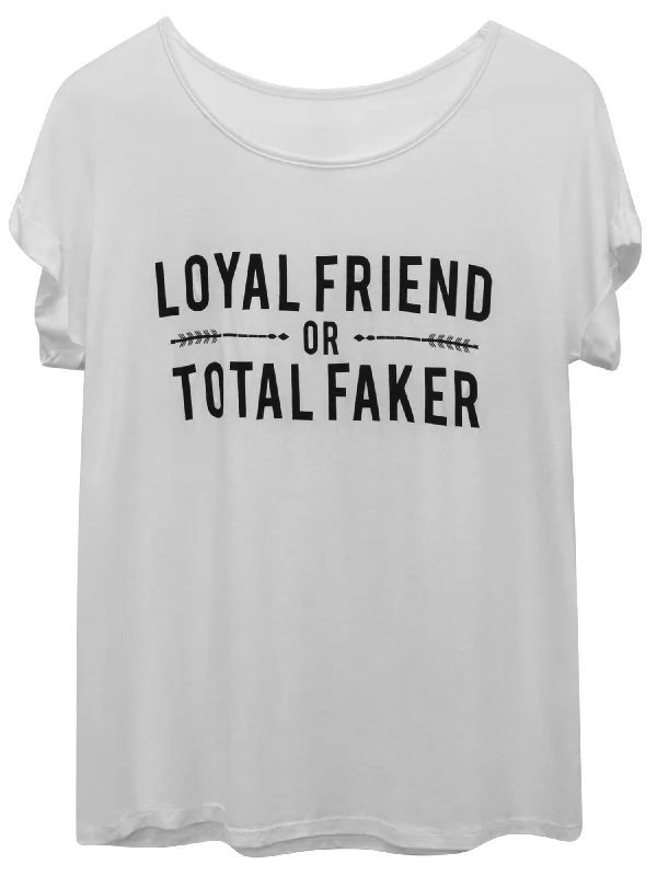 Price Slash Loyal Friend Or Total Faker Loose Fit T-Shirt Size Small