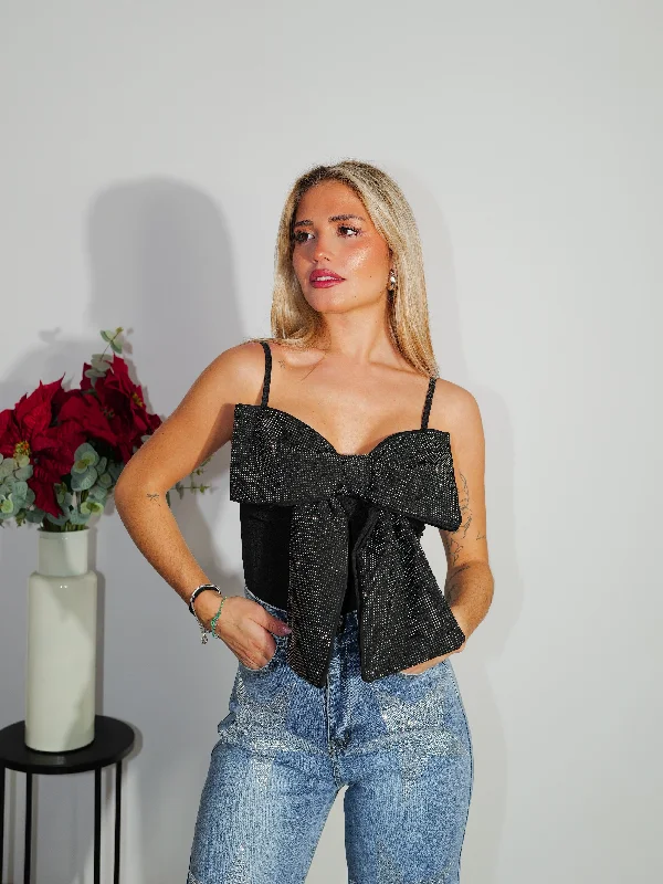 Closeout Deal Shiny bow top