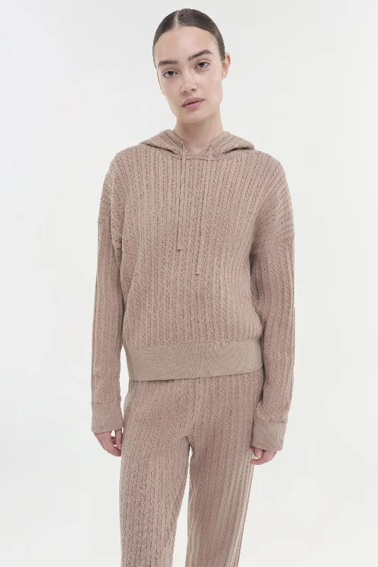 Instant Discount Cashmere Cable Hoodie