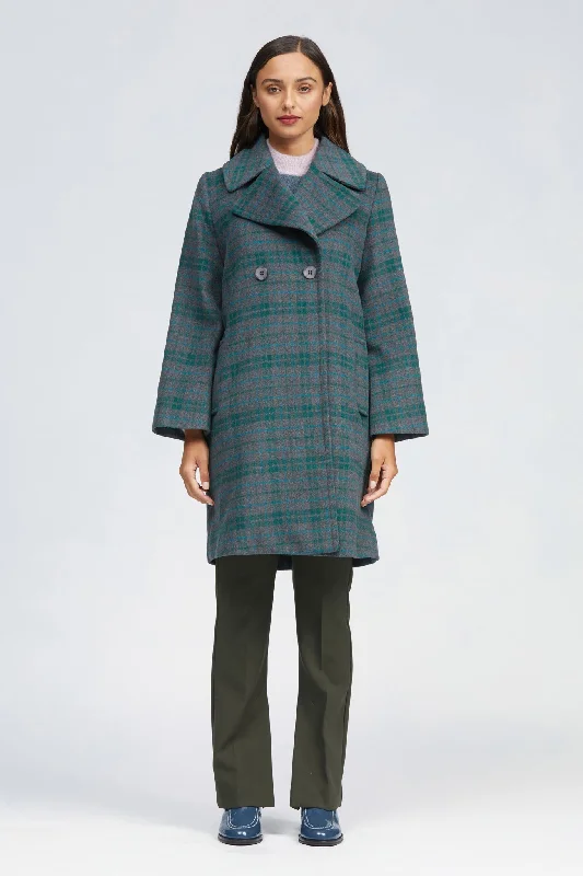 Price Drop Fuar Coat Charcoal/Green Check