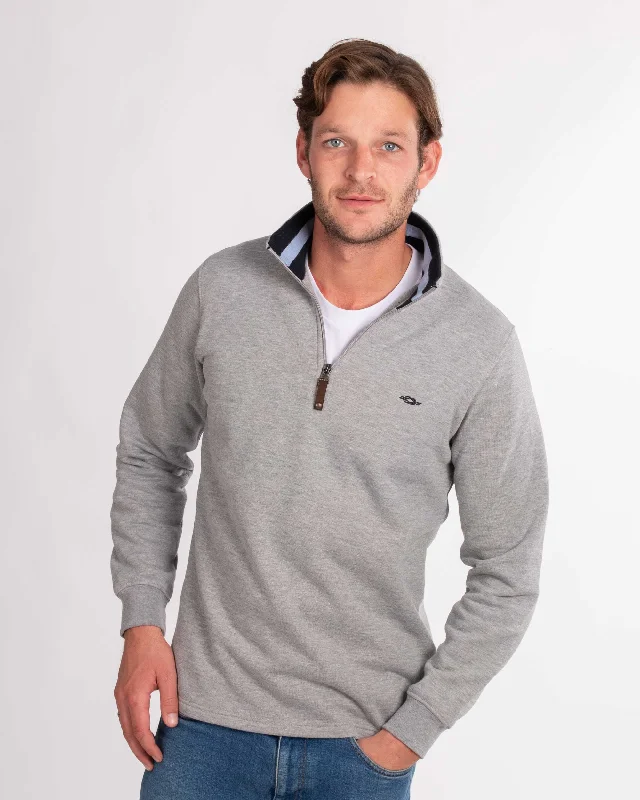 Big Discounts Grey Organic Half Zip Sweatshirt