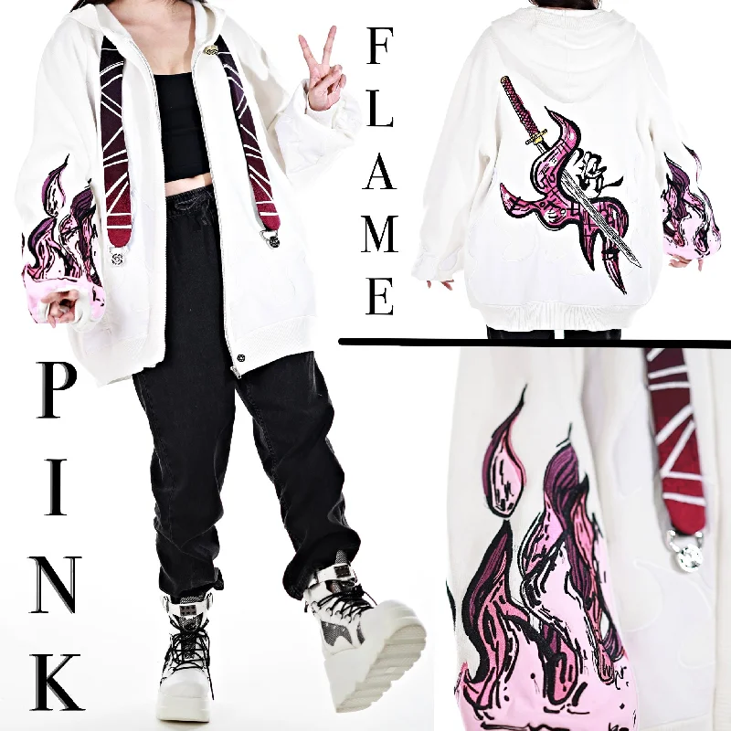 Today’s Deal Pink Flame Zipper Hoodie V2 Preorder