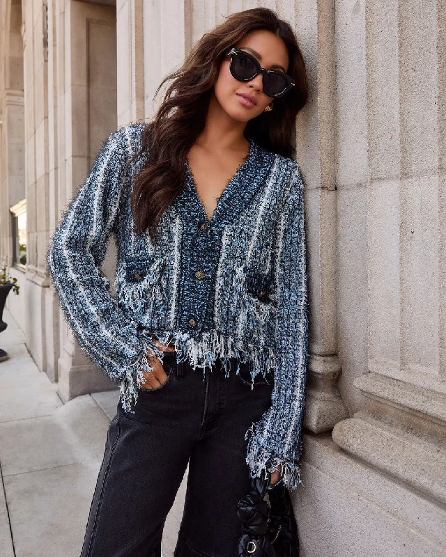 Price Rollback Sarahphina Cropped Fringe Cardigan