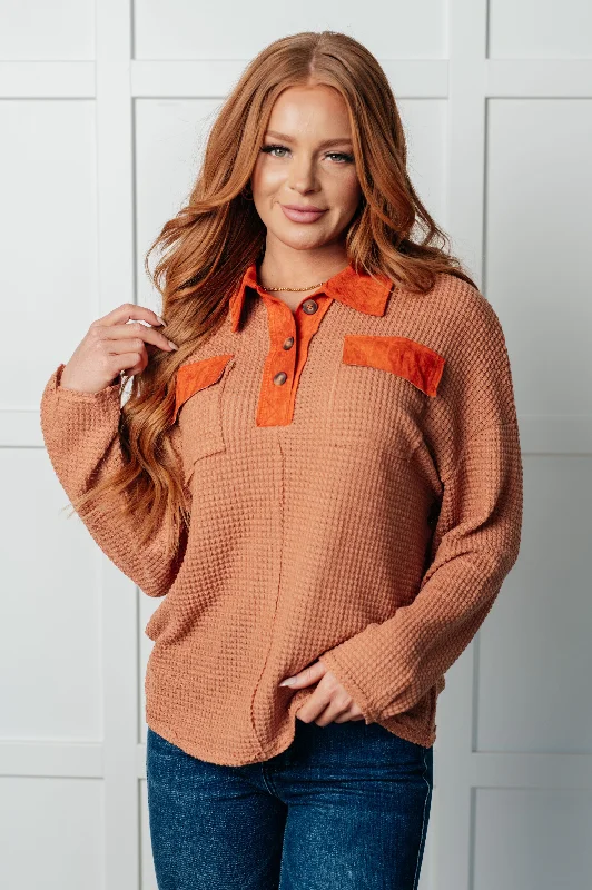 Weekend Discounts to Indulge In Can't Imagine Why Waffle Knit Contrast Trim Top