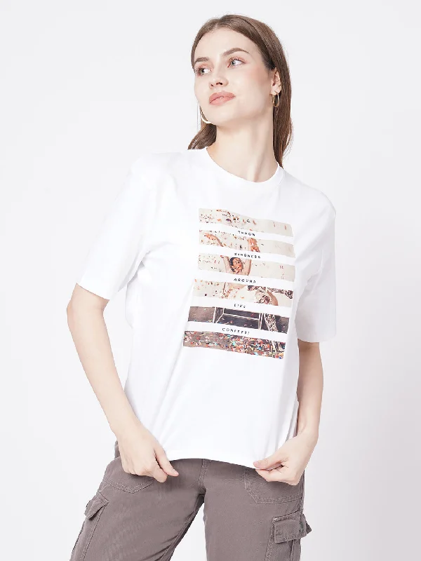 Stock Clearance Women Slim Fit White Oversize T-Shirt