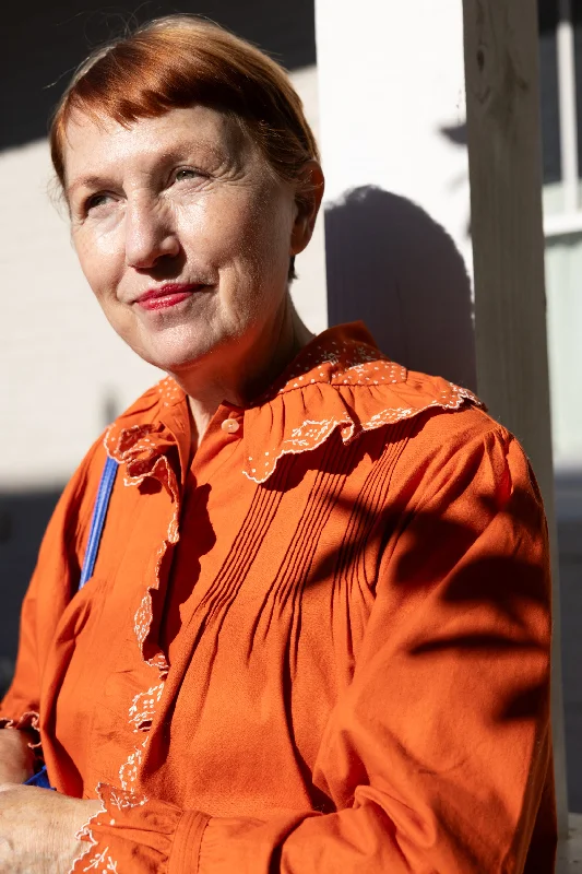 Weekend Offers That Shine Dolly Embroidered Top - Persimmon/Vanilla