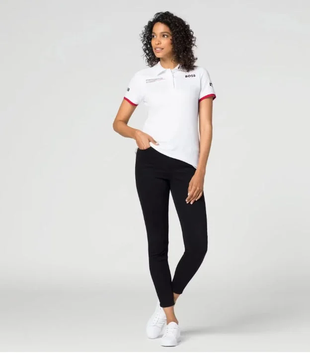 Act Fast Porsche Women's Boss Polo Shirt (White) - Motorsport