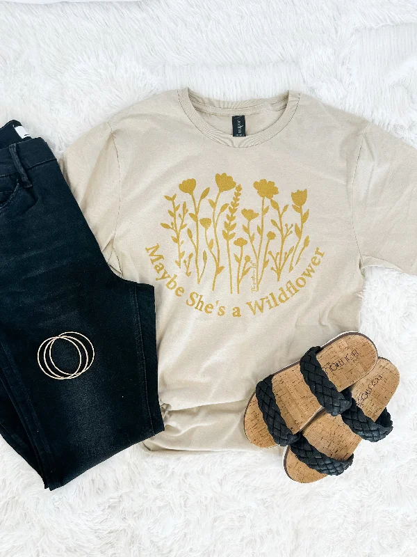 YEAR-End Sale Maybe She's A Wildflower Graphic Tee