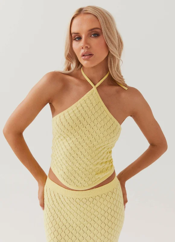 Can't Miss Amanza Knit Top - Lemon