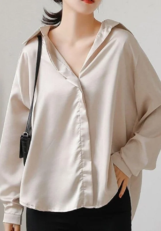 Deep Discounts Cream Satin Blouse