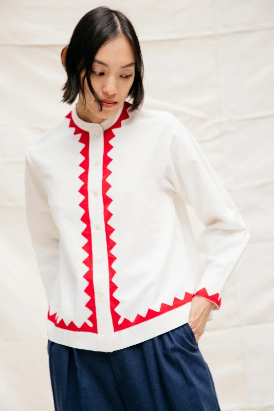 Huge Savings Alpha Buttondown- Ivory/Poppy