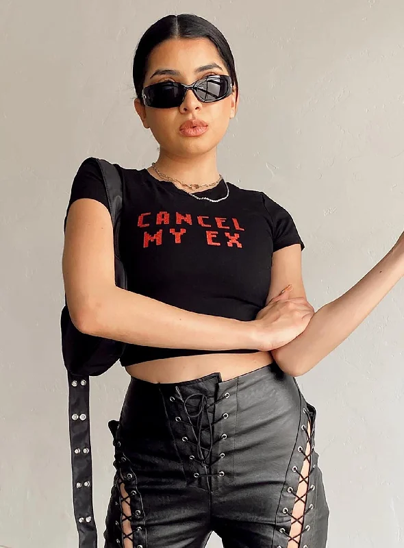 Closeout Cancel My Ex Tee Black