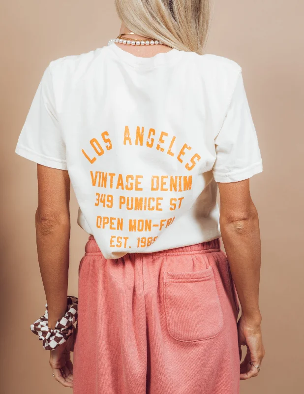 Early Bird Vintage Denim Graphic Tee