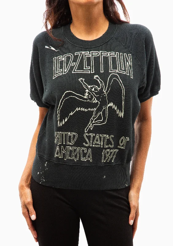 Can't Miss Led Zepplin 1977 Short Sleeve Sweatshirt | Coal Pigment
