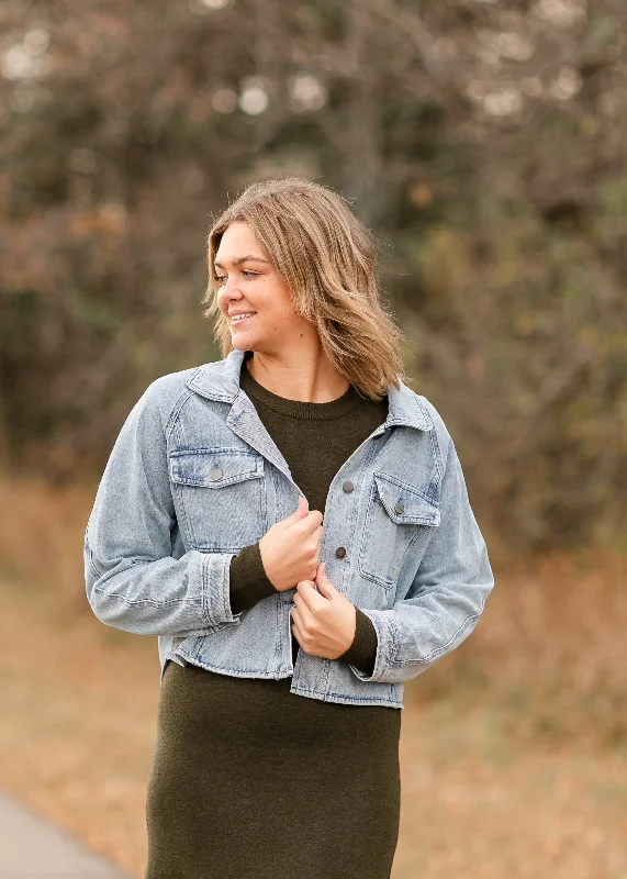 New Deals Bobbi High Low Denim Utility Jacket