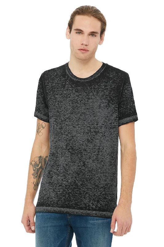Act Now Bella + Canvas Mens Short Sleeve Crewneck T-Shirt - Black Acid Washed