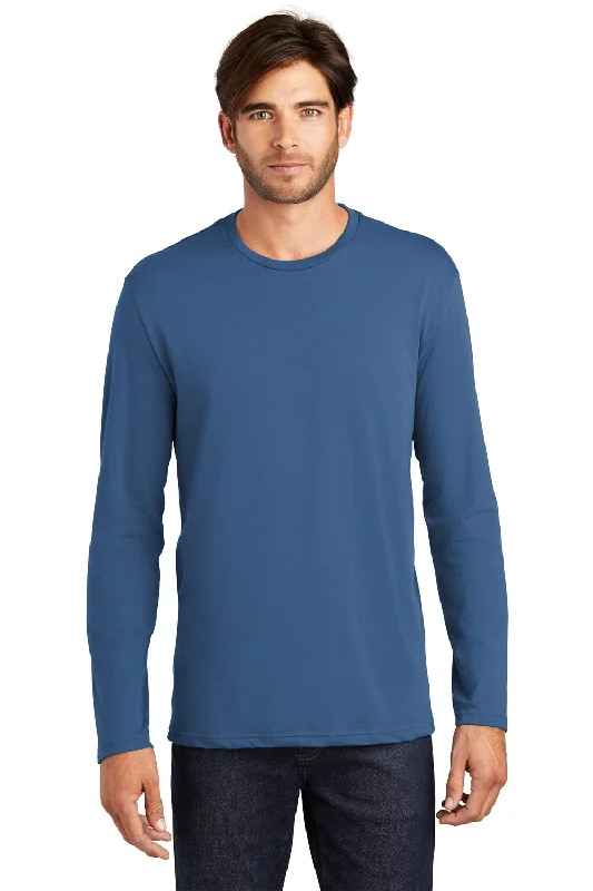 Year-End Sale District Mens Perfect Weight Long Sleeve Crewneck T-Shirt - Maritime Blue