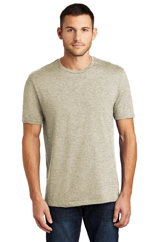 Weekend Wonders Await! District Mens Perfect Weight Short Sleeve Crewneck T-Shirt - Heather Latte
