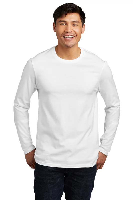 Midnight Sale District Mens Very Important Long Sleeve Crewneck T-Shirt - White