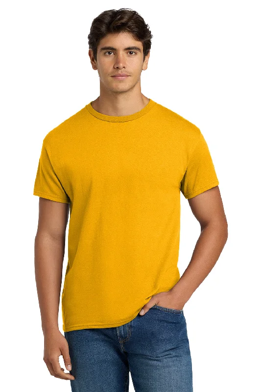 Weekend Deals to Brighten Your Day Hanes Mens EcoSmart Short Sleeve Crewneck T-Shirt - Gold
