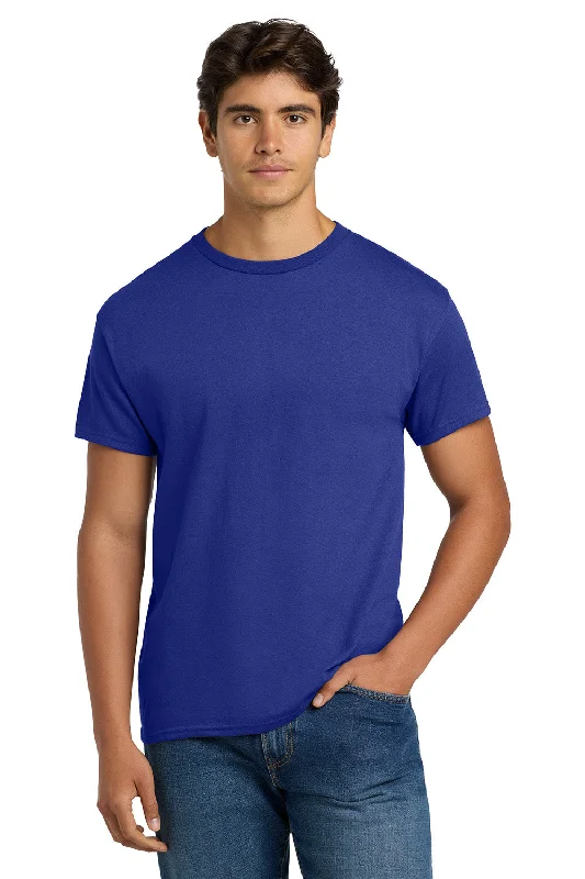 Unwind with Weekend Discounts Hanes Mens EcoSmart Short Sleeve Crewneck T-Shirt - Deep Royal Blue