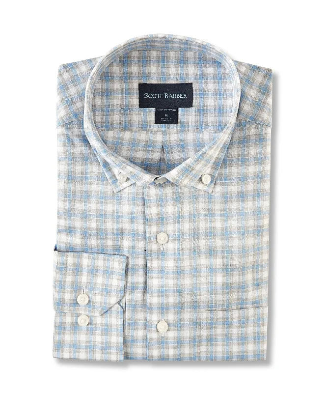 Crazy Deal Heathered Chambray Check, Dusk