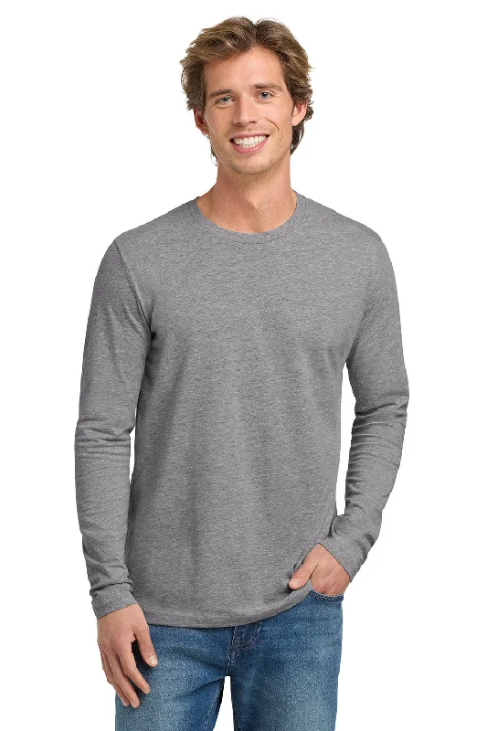 Online Deal Next Level Mens Fine Jersey Long Sleeve Crewneck T-Shirt - Heather Grey