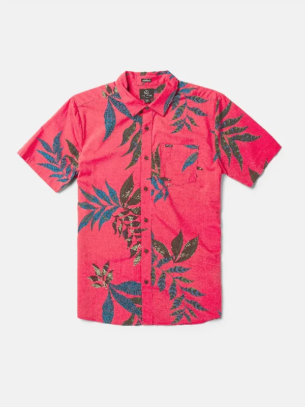 Weekend Discounts to Grab Paradiso Floral Short Sleeve Shirt - Washed Ruby